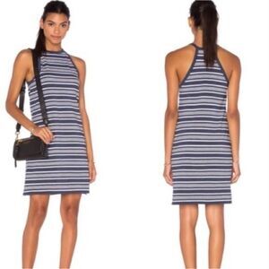 Theory Dress Striped Blue and White Racerback Stretchy Comfy